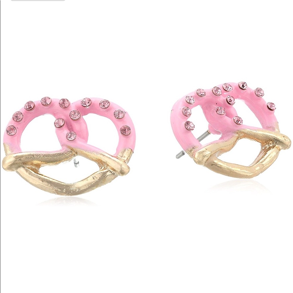 π BETSEY JOHNSON PRETZEL EARRINGS - Picture 2 of 3